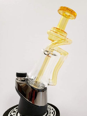 FatBoy Glass Puffco Peak colored recycler “Terps CFL” color